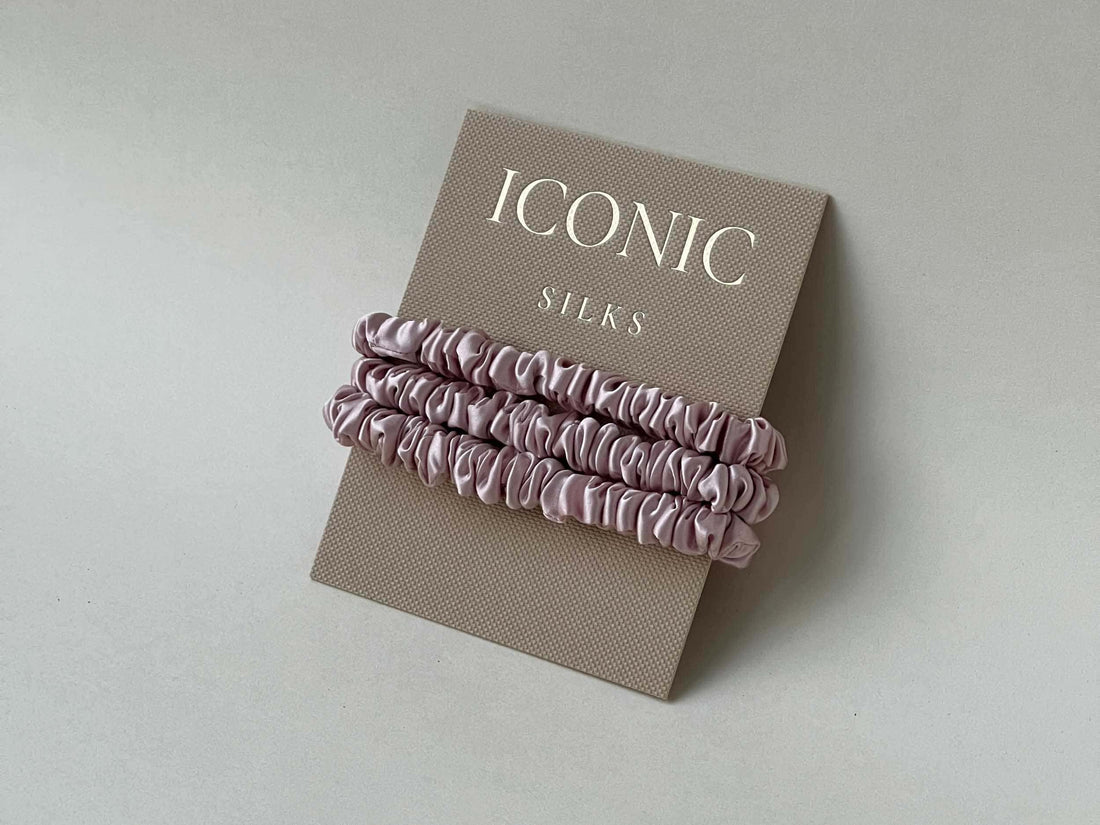 Save yourself from hair breakage and knots and allow our silky scrunchies to improve the quality of your hair's life! We use the highest quality (6A) 100% Mulberry silk that helps to ensure your endless experience. Antibacterial, hypoallergenic, and Hyaluronic Acid infused scrunchies.