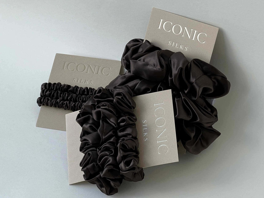 Save yourself from hair breakage and knots and allow our silky scrunchies to improve the quality of your hair's life! We use the highest quality (6A) 100% Mulberry silk that helps to ensure your endless experience. Antibacterial, hypoallergenic, and Hyaluronic Acid infused scrunchies.