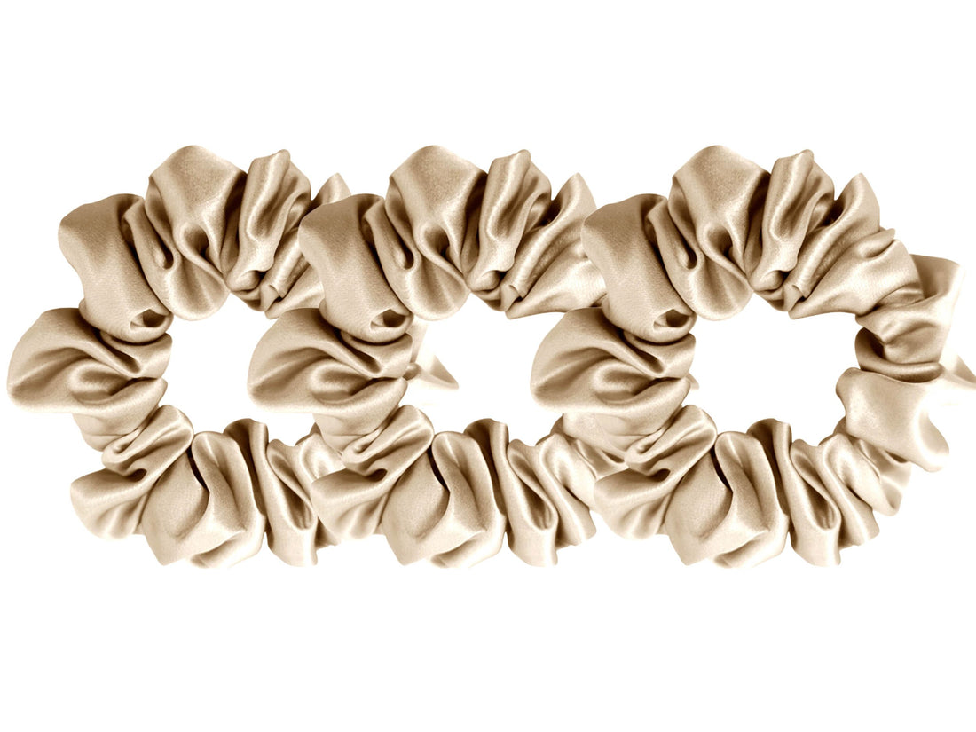 Save yourself from hair breakage and knots and allow our silky scrunchies to improve the quality of your hair's life! We use the highest quality (6A) 100% Mulberry silk that helps to ensure your endless experience. Antibacterial, hypoallergenic, and Hyaluronic Acid infused scrunchies.