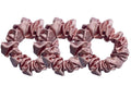 Save yourself from hair breakage and knots and allow our silky scrunchies to improve the quality of your hair's life! We use the highest quality (6A) 100% Mulberry silk that helps to ensure your endless experience. Antibacterial, hypoallergenic, and Hyaluronic Acid infused scrunchies.
