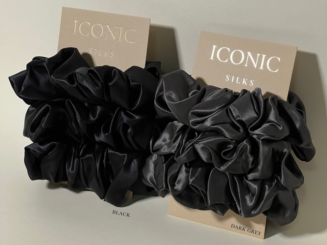 Save yourself from hair breakage and knots and allow our silky scrunchies to improve the quality of your hair's life! We use the highest quality (6A) 100% Mulberry silk that helps to ensure your endless experience. Antibacterial, hypoallergenic, and Hyaluronic Acid infused scrunchies.