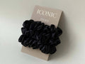 Save yourself from hair breakage and knots and allow our silky scrunchies to improve the quality of your hair's life! We use the highest quality (6A) 100% Mulberry silk that helps to ensure your endless experience. Antibacterial, hypoallergenic, and Hyaluronic Acid infused scrunchies.