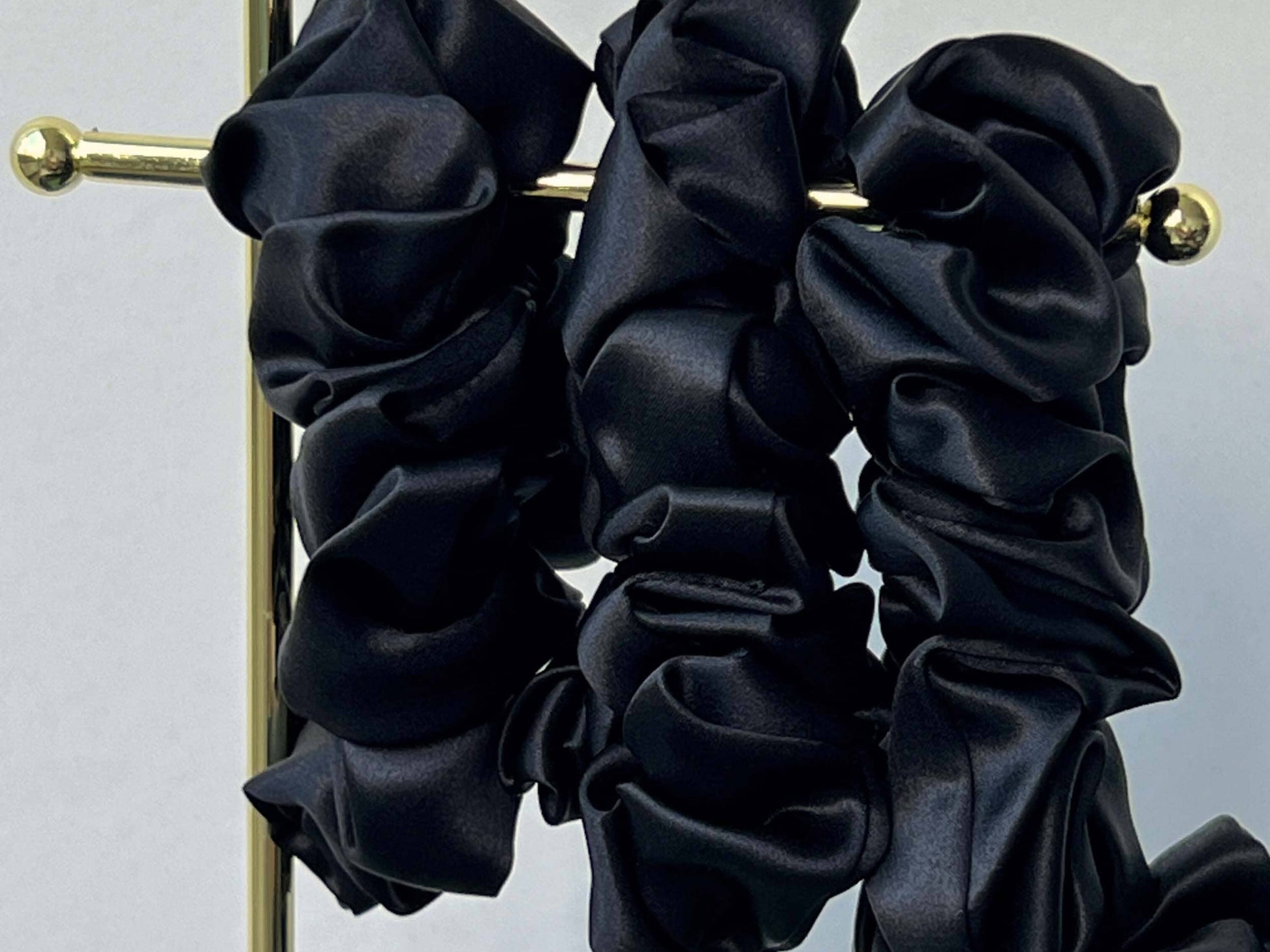 Save yourself from hair breakage and knots and allow our silky scrunchies to improve the quality of your hair's life! We use the highest quality (6A) 100% Mulberry silk that helps to ensure your endless experience. Antibacterial, hypoallergenic, and Hyaluronic Acid infused scrunchies.