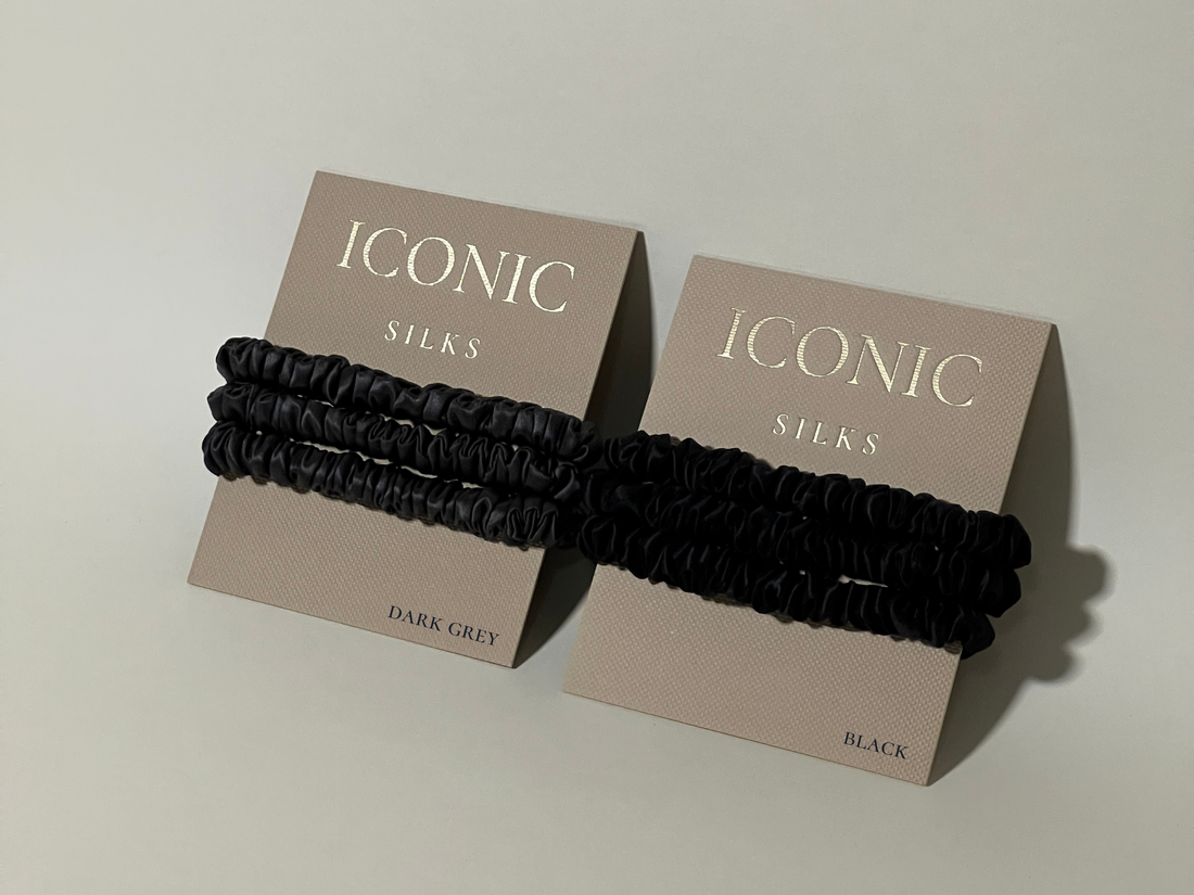 Save yourself from hair breakage and knots and allow our silky scrunchies to improve the quality of your hair's life! We use the highest quality (6A) 100% Mulberry silk that helps to ensure your endless experience. Antibacterial, hypoallergenic, and Hyaluronic Acid infused scrunchies.