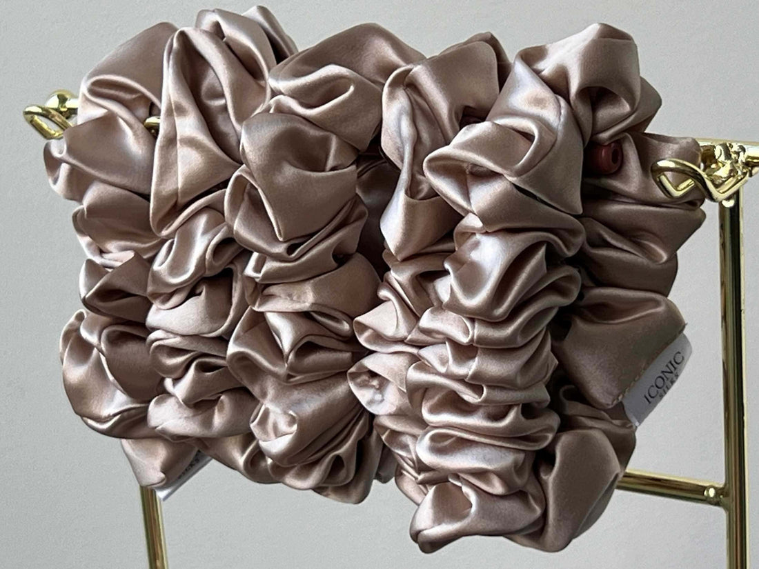Save yourself from hair breakage and knots and allow our silky scrunchies to improve the quality of your hair's life! We use the highest quality (6A) 100% Mulberry silk that helps to ensure your endless experience. Antibacterial, hypoallergenic, and Hyaluronic Acid infused scrunchies.